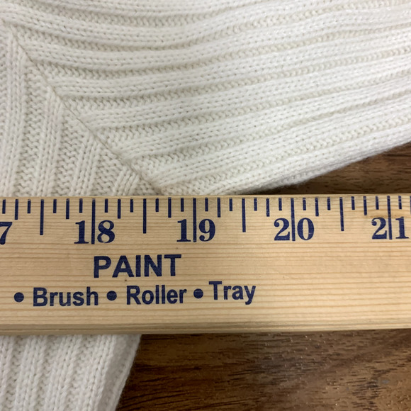 Nano Universe Long Sleeve Turtleneck Ribbed Knit Pullover Sweater White Sz Small - Picture 7 of 9